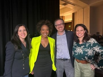 From left to right, Sanam Saaber (CLO), Ukonwa Ojo, Jeff Samuels (COO), Adriana Gil Miner (CMO)
