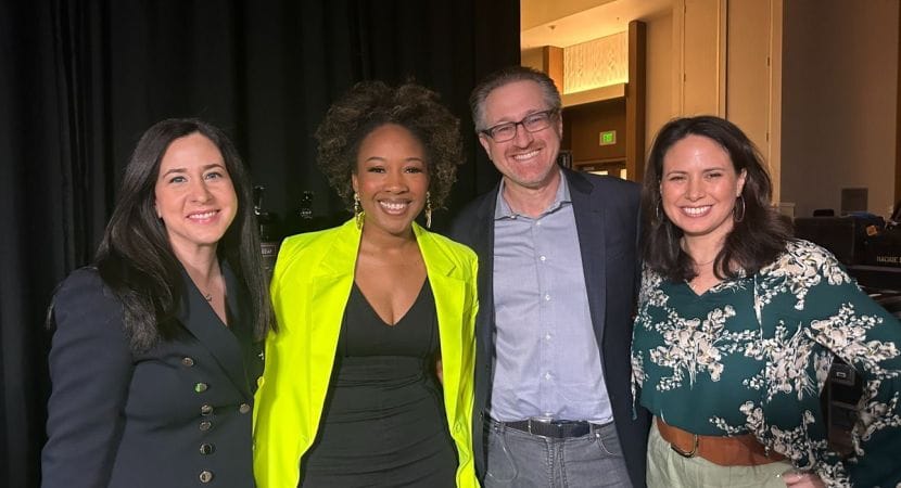 From left to right, Sanam Saaber (CLO), Ukonwa Ojo, Jeff Samuels (COO), Adriana Gil Miner (CMO)
