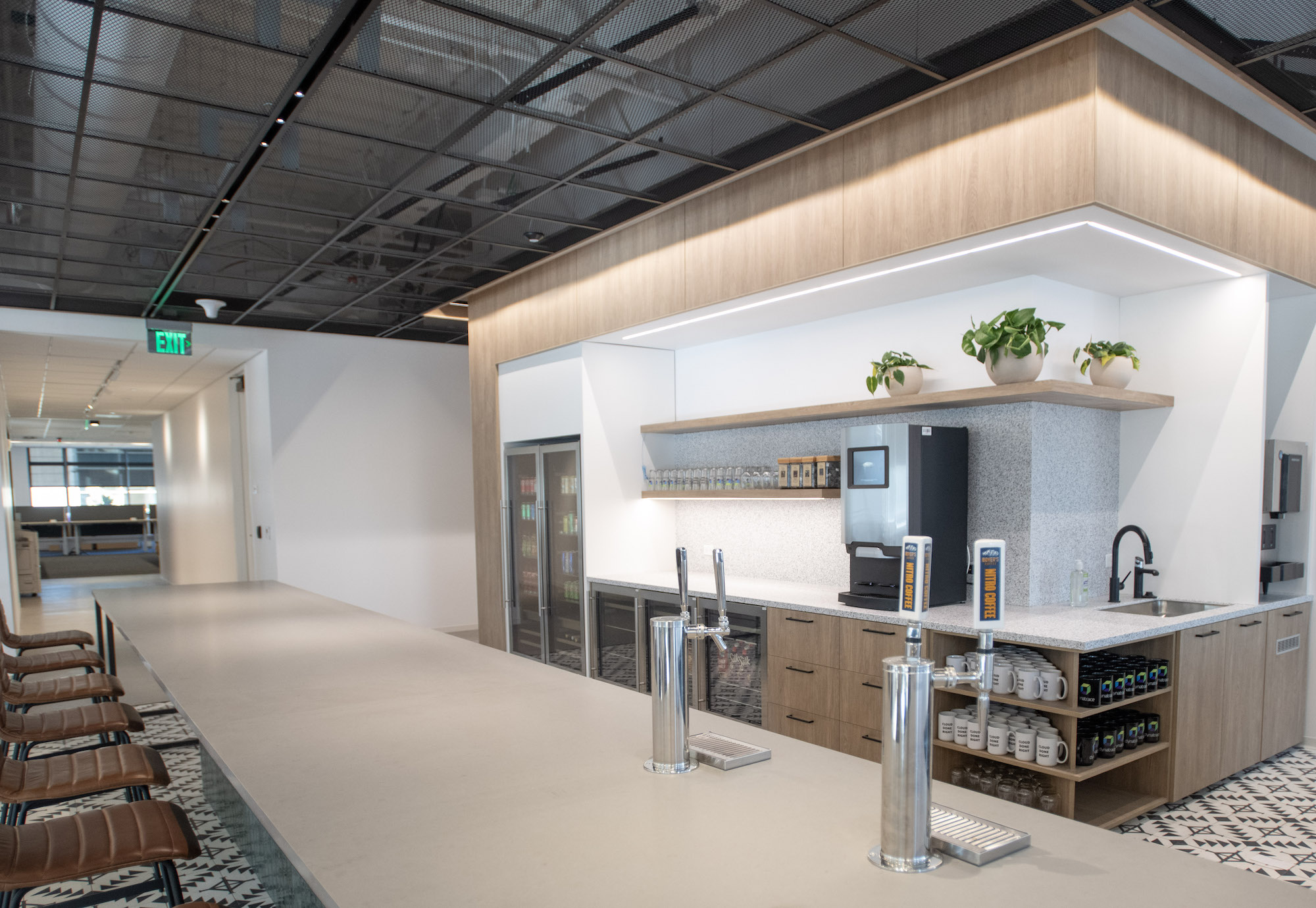 The kitchen space in Dyantrace's new Denver office.