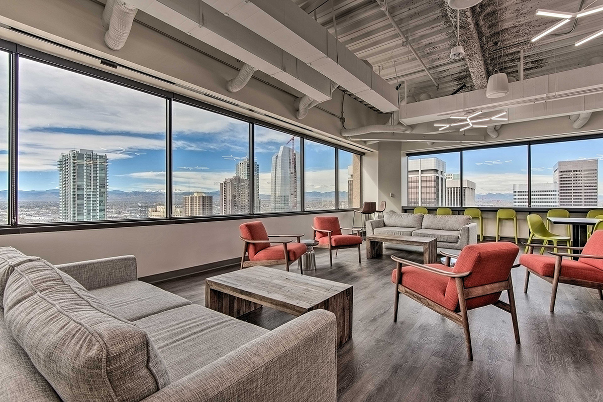 Sitting area inside of Evolve Vacation Rental office