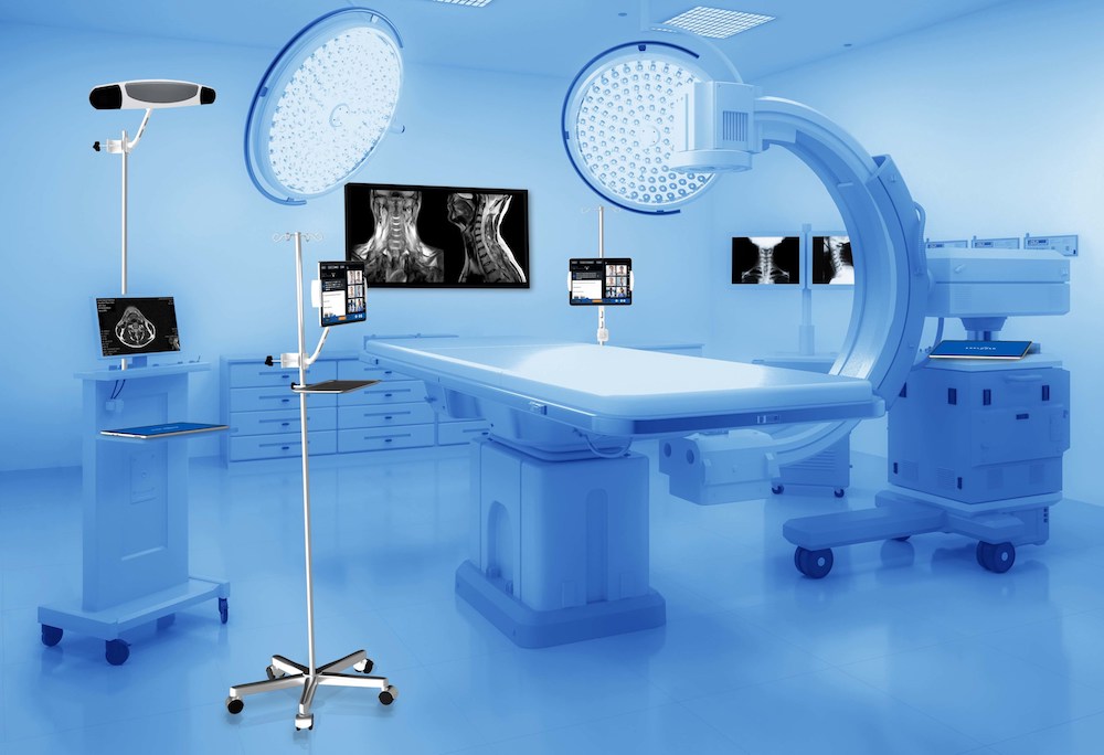 Explorer Surgical software on screens in an operating room