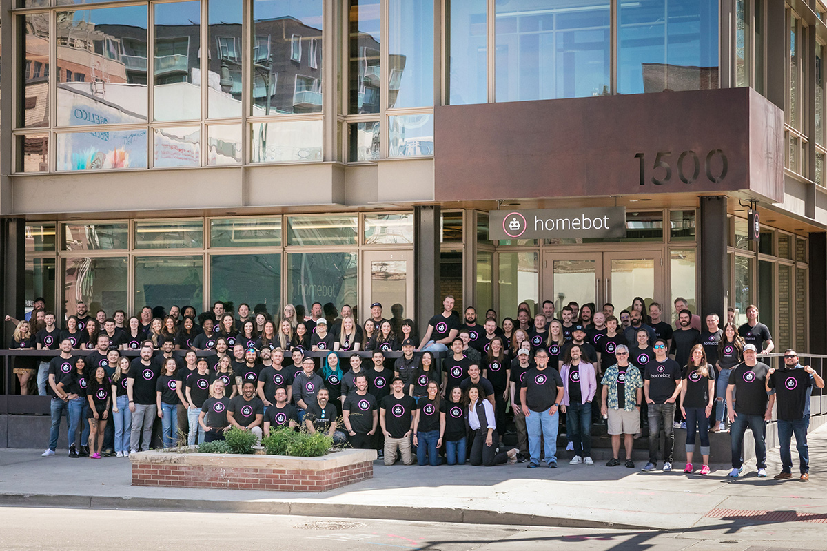 Homebot team photo outside of the office building