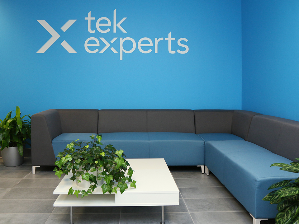 Tek Experts office with logo