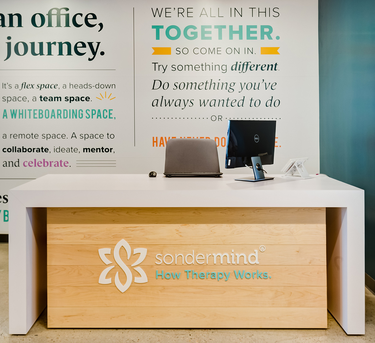 Reception desk in the SonderMind office