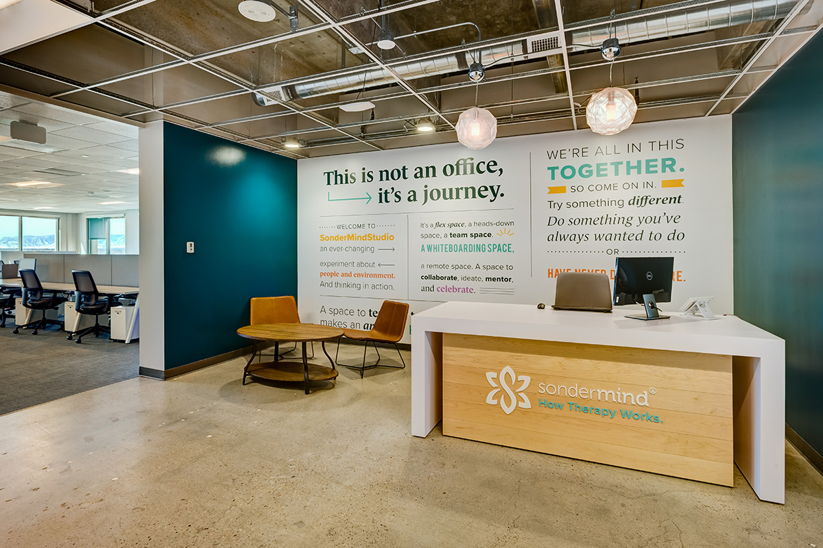 Front reception desk at SonderMind office