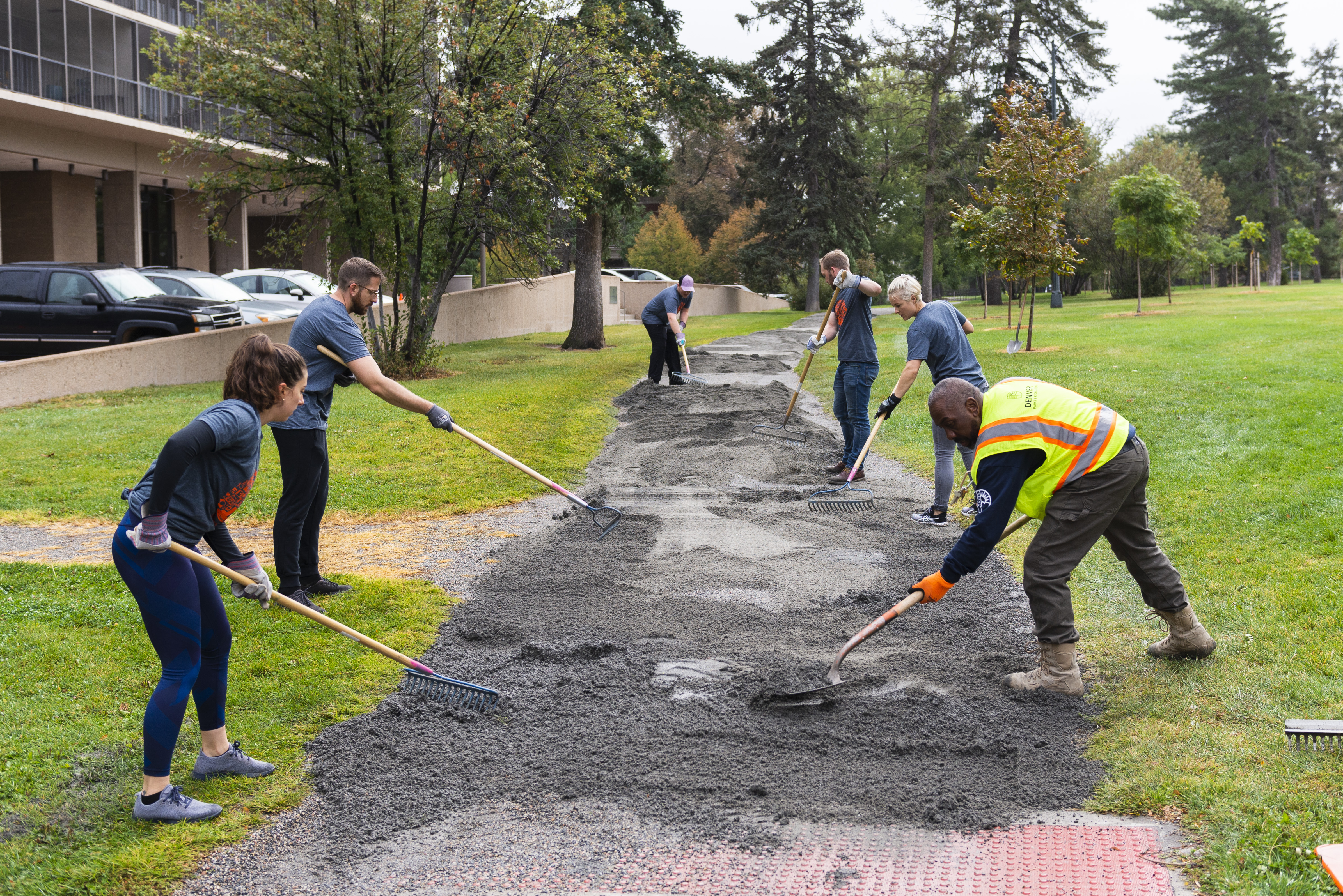 Evolve employees volunteering by building a footpath