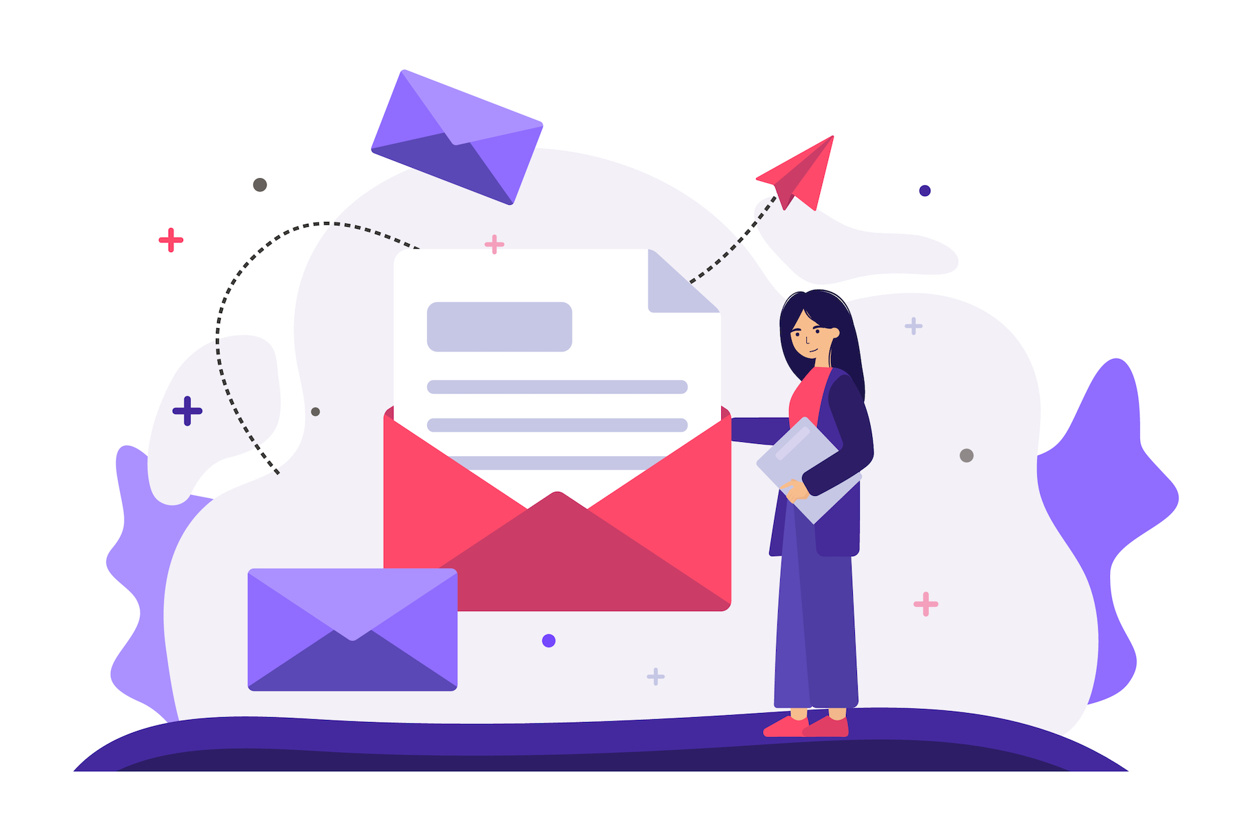 Women with email marketing illustration