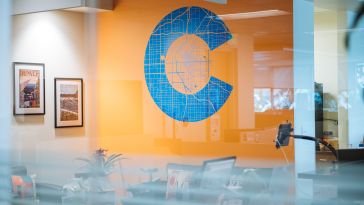 Photo of reception area in RingCentral's Colorado office