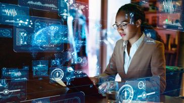 a female engineer working on a user interface project