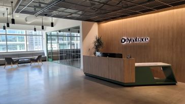 The front desk of Dynatrace's new Denver office.