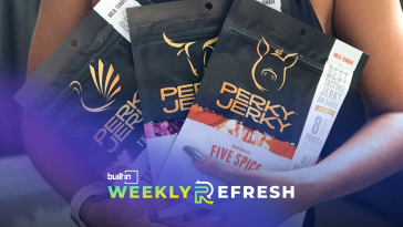 Bags of Perky Jerky products are pictured.