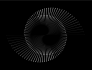 Spiral image on black background.